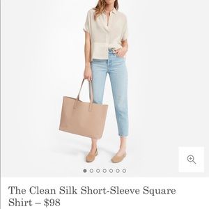 NWT Everlane Clean Silk Short-Sleeve Square Shirt
